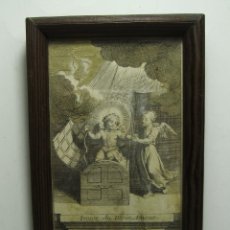Arte: ANTIGUO GRABADO RELIGIOSO EN MINIATURA. S.XVIII. TRESOR DU DIVIN AMOUR