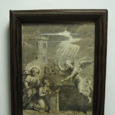 Arte: ANTIGUO GRABADO RELIGIOSO EN MINIATURA. S.XVIII. LIBERALITE DU DIVIN AMOUR