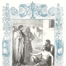Arte: JESÚS SANA A UN ENDEMONIADO - GRABADO DÉCADAS 1850-1860 - BUEN ESTADO