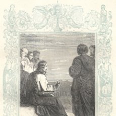 Arte: JESÚS Y LOS FARISEOS - GRABADO DÉCADAS 1850-1860 - BUEN ESTADO