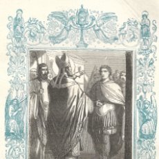 Arte: SAN AMBROSIO, OBISPO Y DOCTOR - GRABADO DÉCADAS 1850-1860 - BUEN ESTADO
