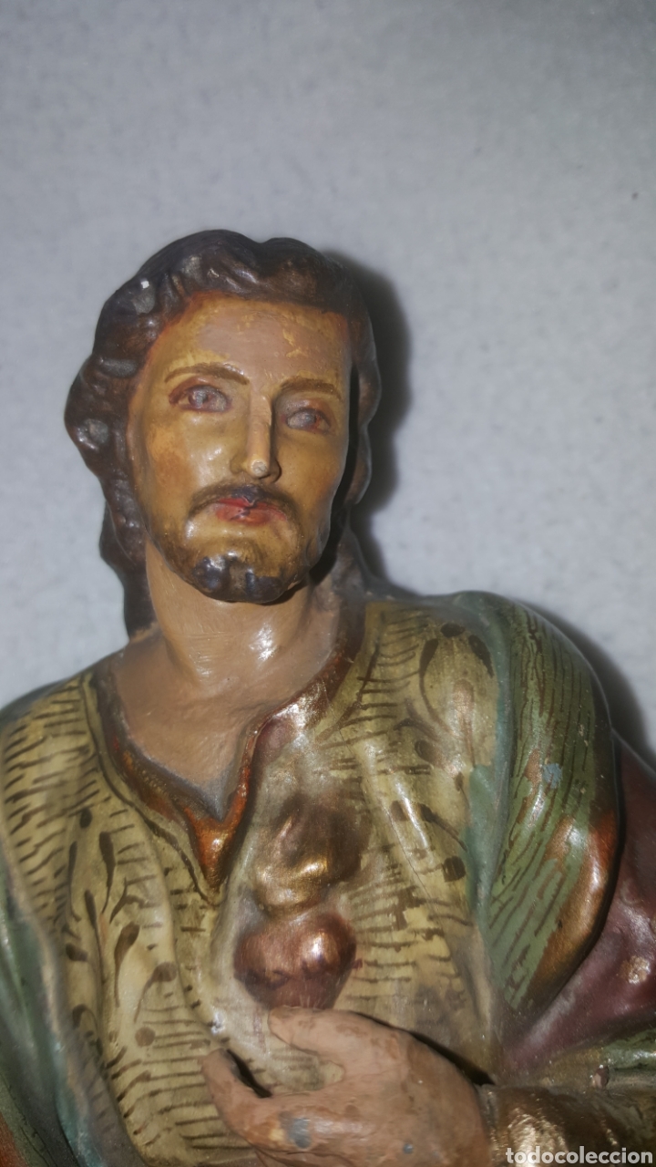 Arte: Sagrado coraz&oacute;n de Jes&uacute;s policromado - Foto 5
