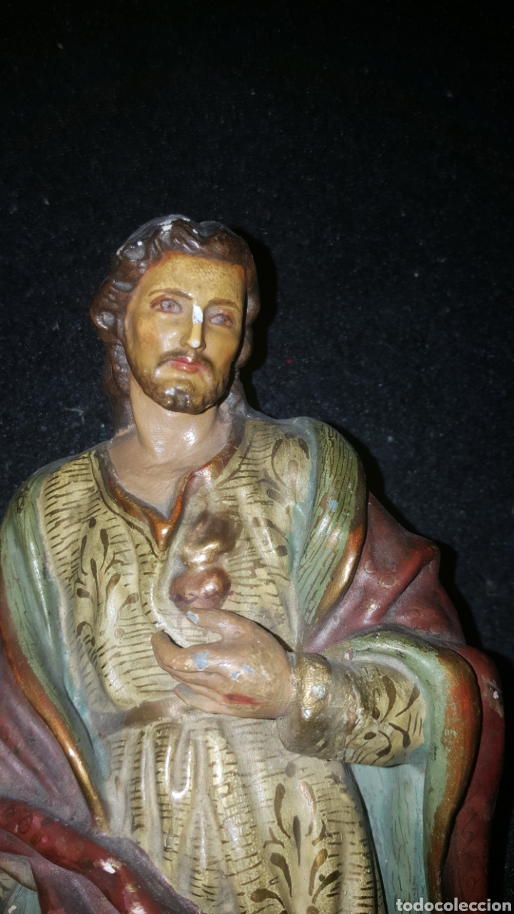 Arte: Sagrado coraz&oacute;n de Jes&uacute;s policromado - Foto 6