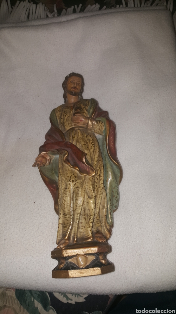 Arte: Sagrado coraz&oacute;n de Jes&uacute;s policromado - Foto 1
