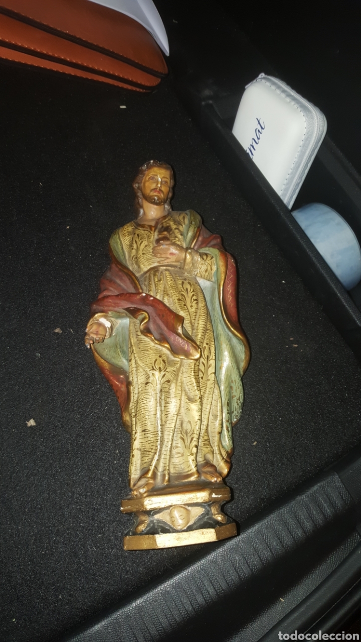 Arte: Sagrado coraz&oacute;n de Jes&uacute;s policromado - Foto 7
