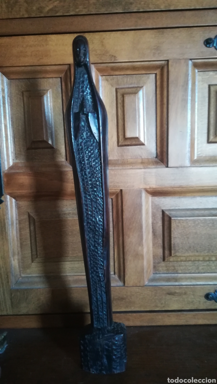 Arte: Virgen tallada en ebano - Foto 1
