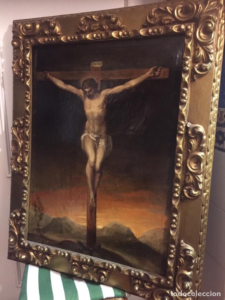 Arte: Excepcional Oleo Crucificado. Calidad. Firmado 1878 - Foto 2 - 179239573