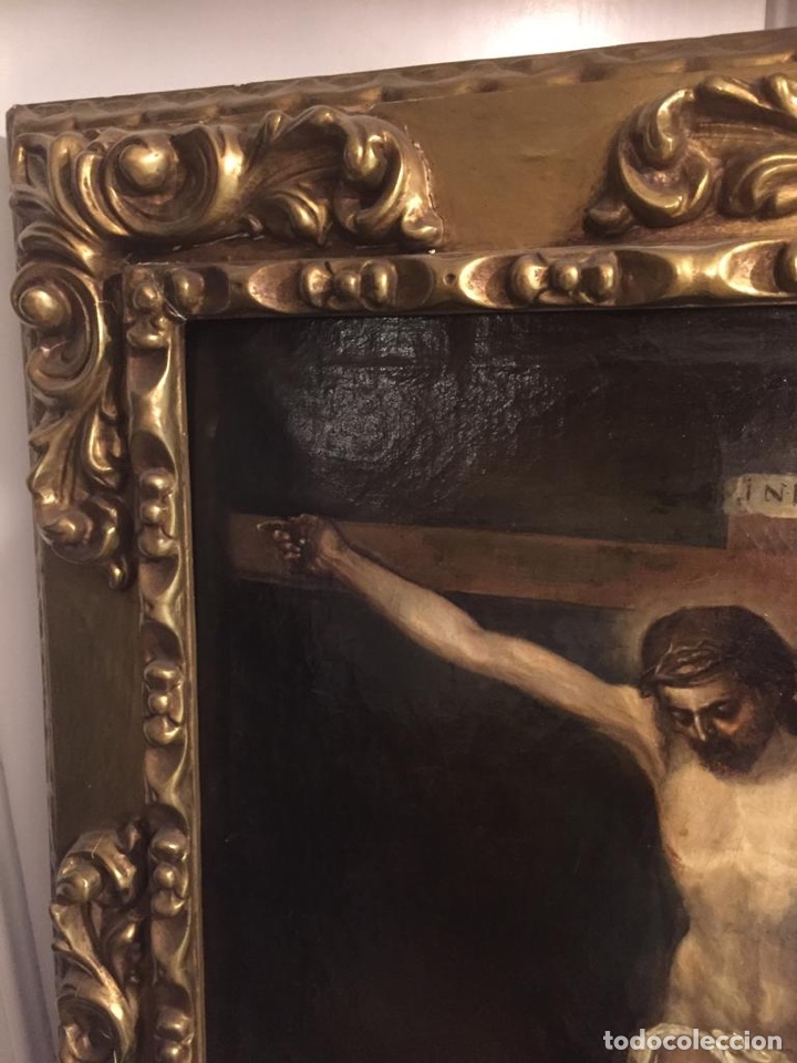 Arte: Excepcional Oleo Crucificado. Calidad. Firmado 1878 - Foto 3 - 179239573