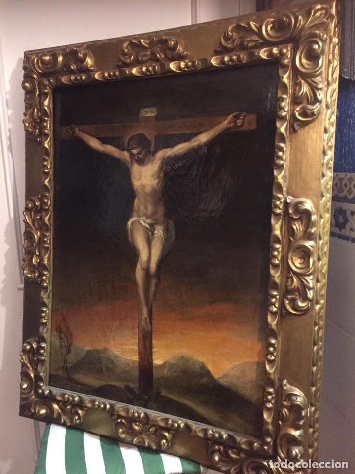 Arte: Excepcional Oleo Crucificado. Calidad. Firmado 1878 - Foto 4 - 179239573