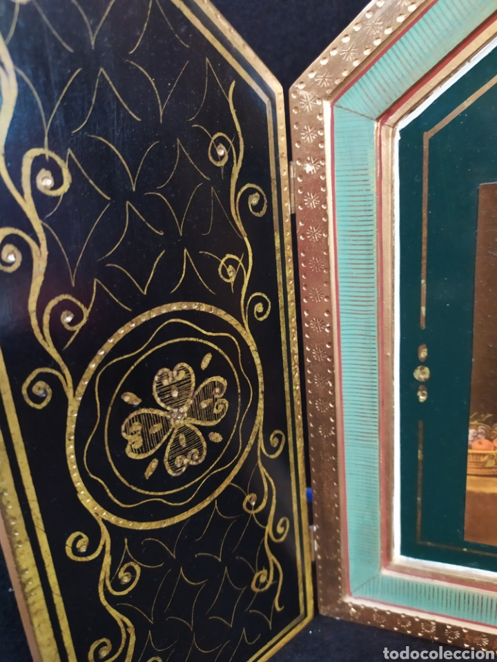 Arte: Triptico religioso, con imagen de Virgen de las uvas. - Foto 5