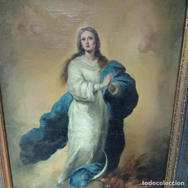 Arte: Copia siglo XIX Inmaculada de Murillo. - Foto 3