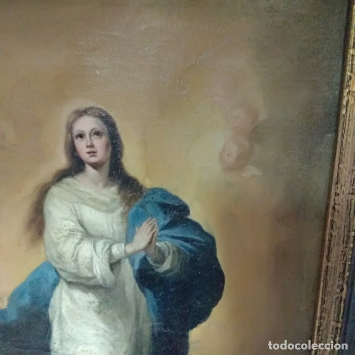 Arte: Copia siglo XIX Inmaculada de Murillo. - Foto 6