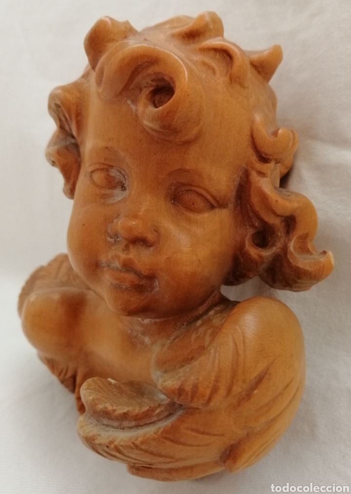 Arte: Antiguo Querub&iacute;n Madera. - Foto 2
