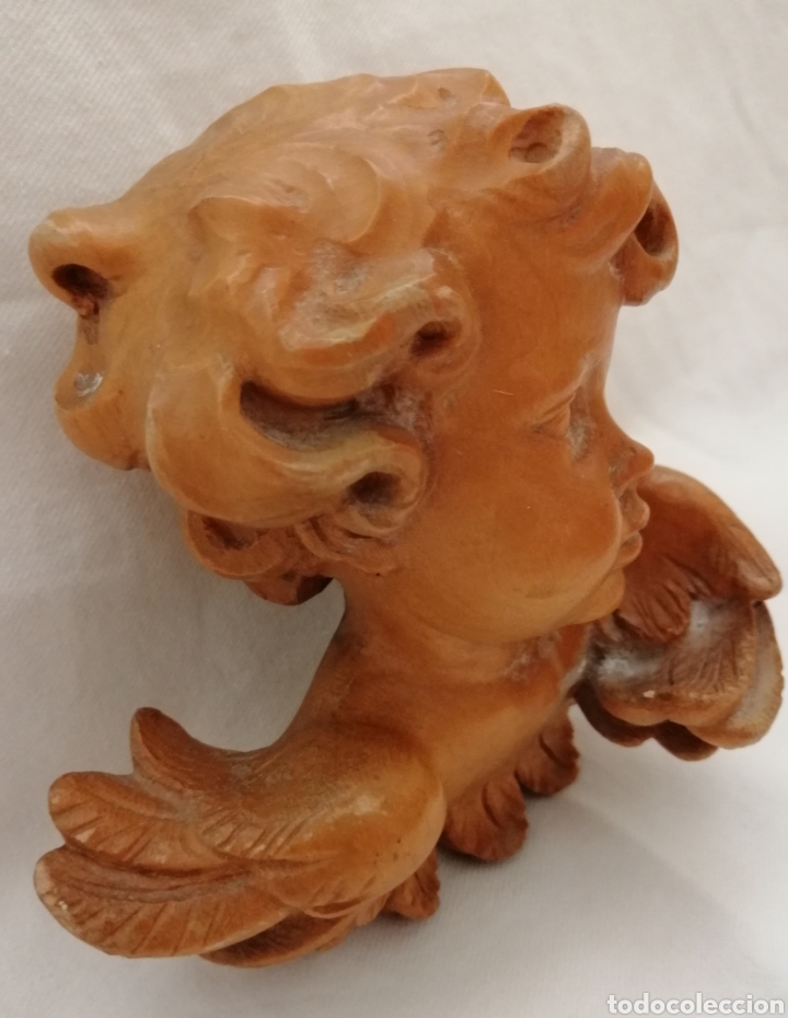 Arte: Antiguo Querub&iacute;n Madera. - Foto 3