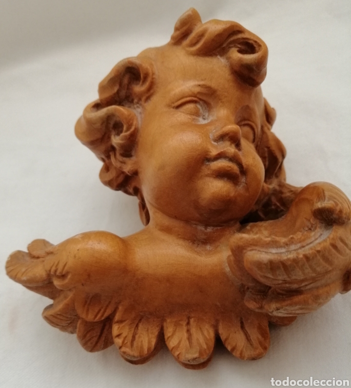Arte: Antiguo Querub&iacute;n Madera. - Foto 6
