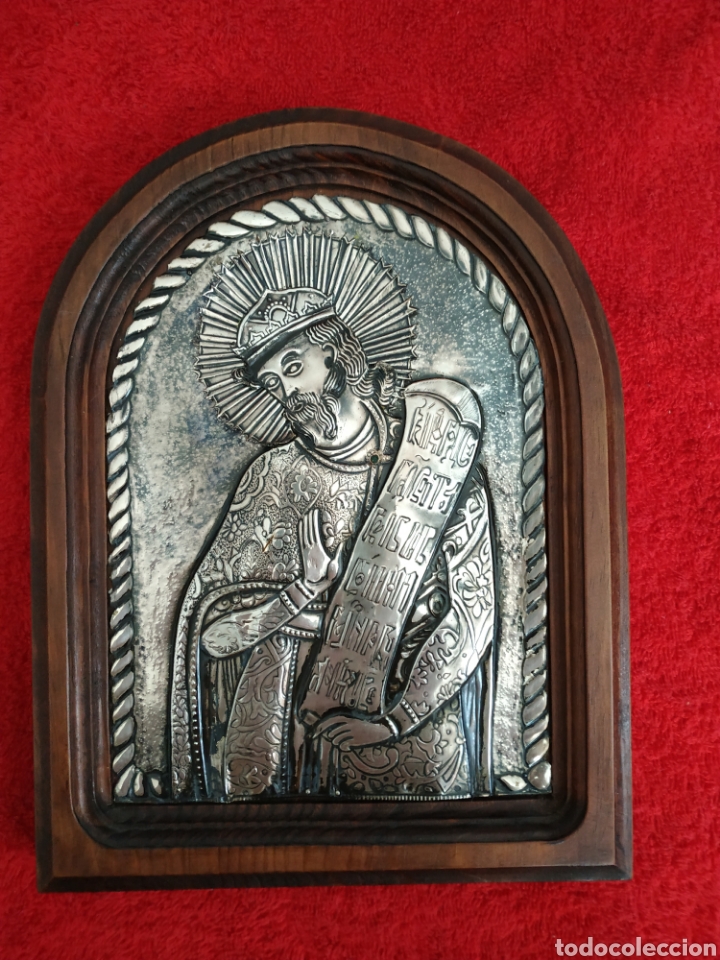 Arte: Icono griego repujado en plata - Foto 1