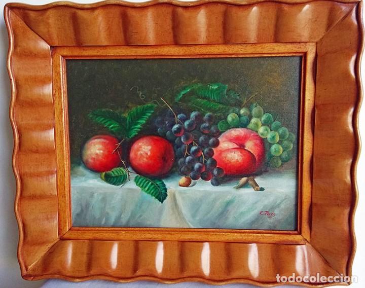 Arte: CUADRO BODEG&Oacute;N MELOCOTONES Y UVAS N&ordm; 2 - Foto 1