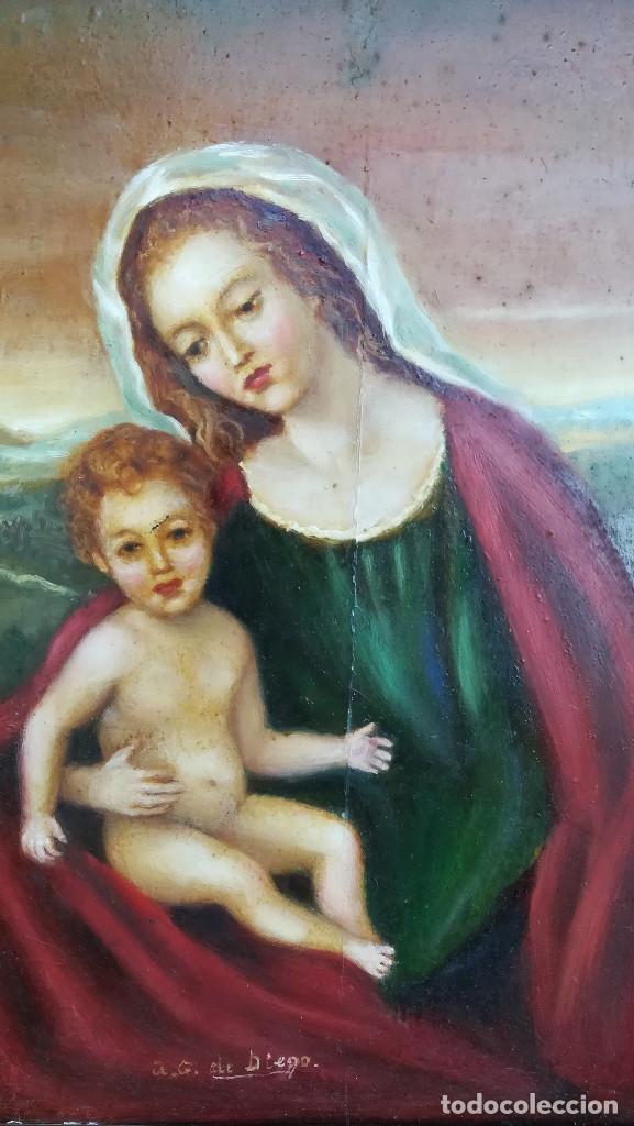 Arte: OLEO VIRGEN CON NI&Ntilde;O - Foto 2