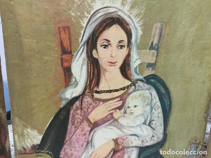 Arte: TR&Iacute;PTICO PINTADO SOBRE MADERA Y FIRMADO - Foto 2