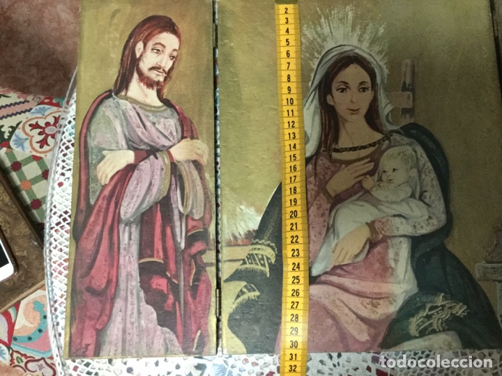 Arte: TR&Iacute;PTICO PINTADO SOBRE MADERA Y FIRMADO - Foto 8