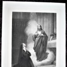 Arte: APPARITION DE N. S. JESUS-CHRIST À LA SOEUR MARGUERITE MARIE ALACOQUE. LE SACRÉ-COEUR DE JÉSUS.. Lote 188401592