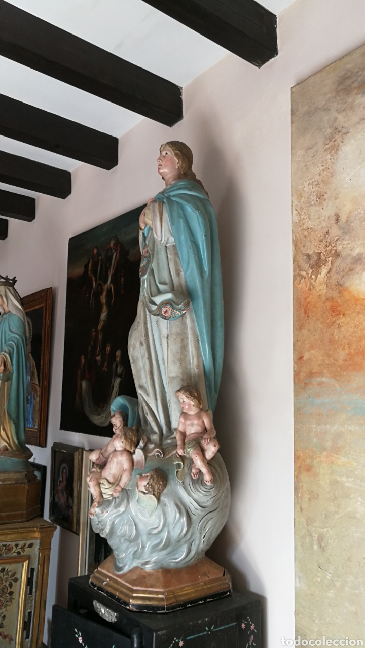 Arte: Antigua talla Virgen - Foto 1