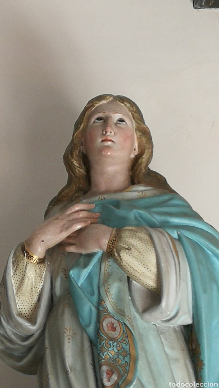 Arte: Antigua talla Virgen - Foto 2
