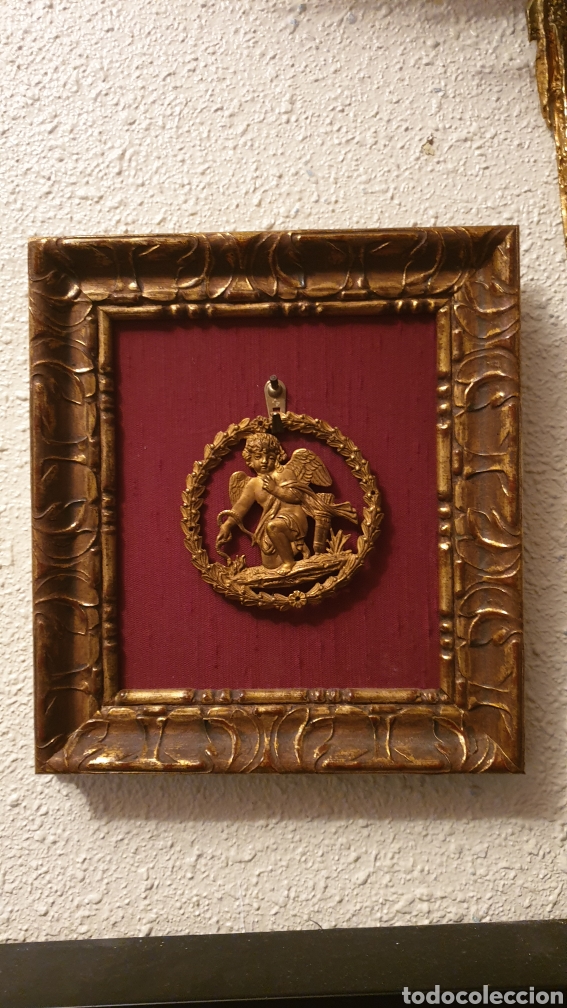 Arte: Cuadro en madera y bronce de angel - Foto 2