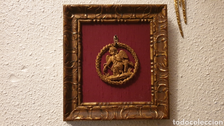 Arte: Cuadro en madera y bronce de angel - Foto 1