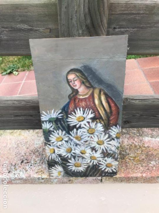 Arte: Virgen, con margaritas - Foto 1