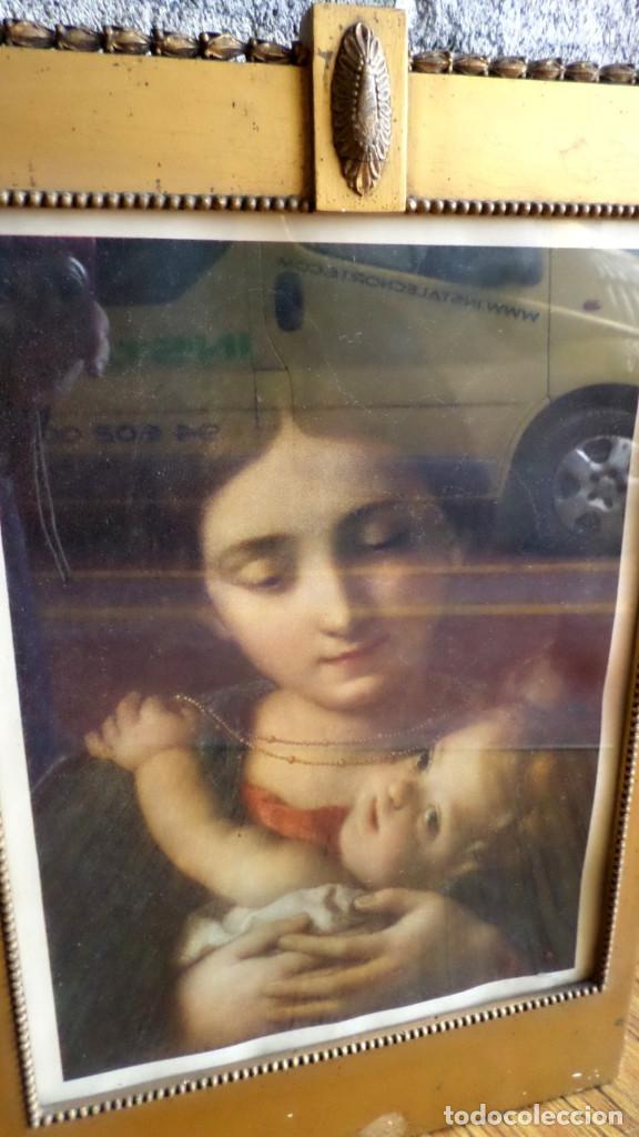 Arte: CUADRO VIRGEN .. marco de madera estucada - Foto 5