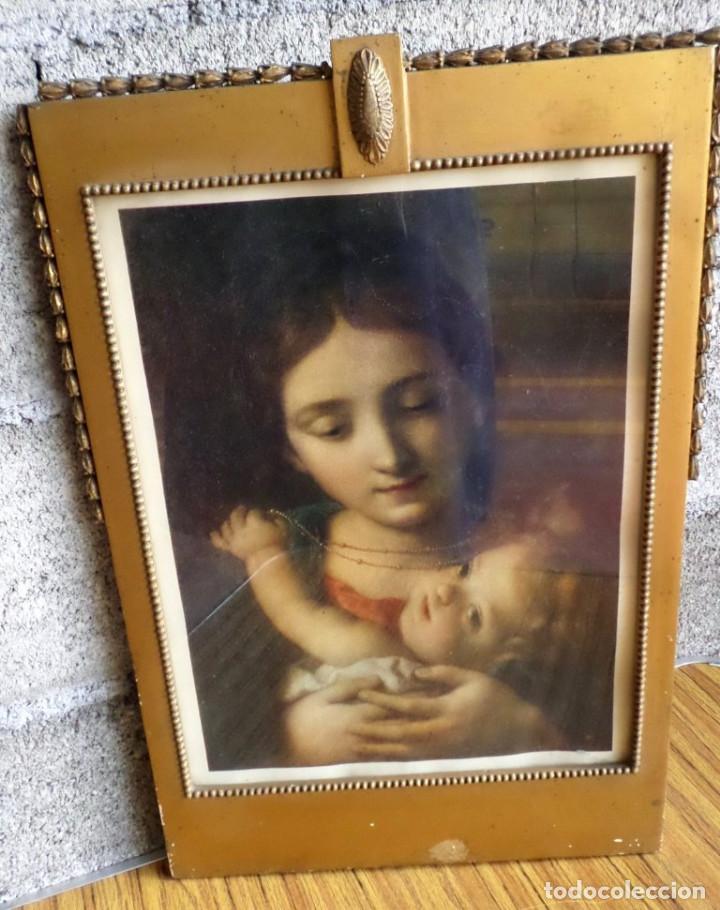 Arte: CUADRO VIRGEN .. marco de madera estucada - Foto 1
