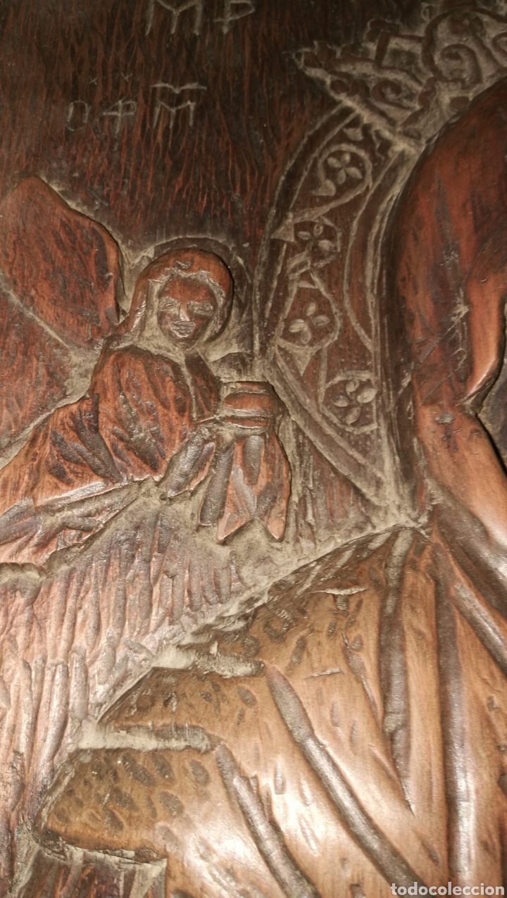 Arte: ANTIGUA TABLA TALLADA VIRGEN - Foto 9