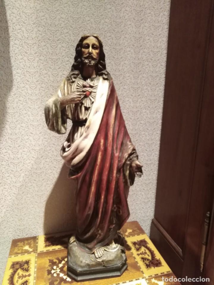 Arte: Antiguo Sagrado coraz&oacute;n de Jes&uacute;s de olot - Foto 1