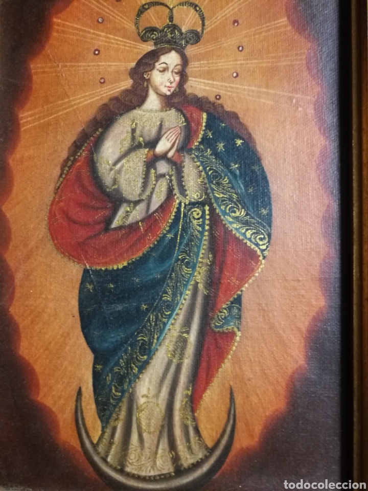 Arte: CUADRO CON PINTURA ESCUELA COLONIAL - Foto 2