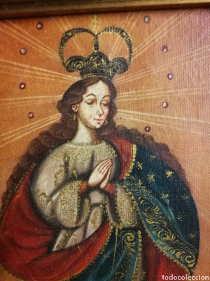 Arte: CUADRO CON PINTURA ESCUELA COLONIAL - Foto 3