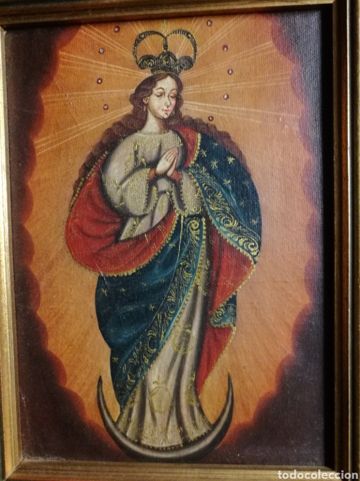 Arte: CUADRO CON PINTURA ESCUELA COLONIAL - Foto 6