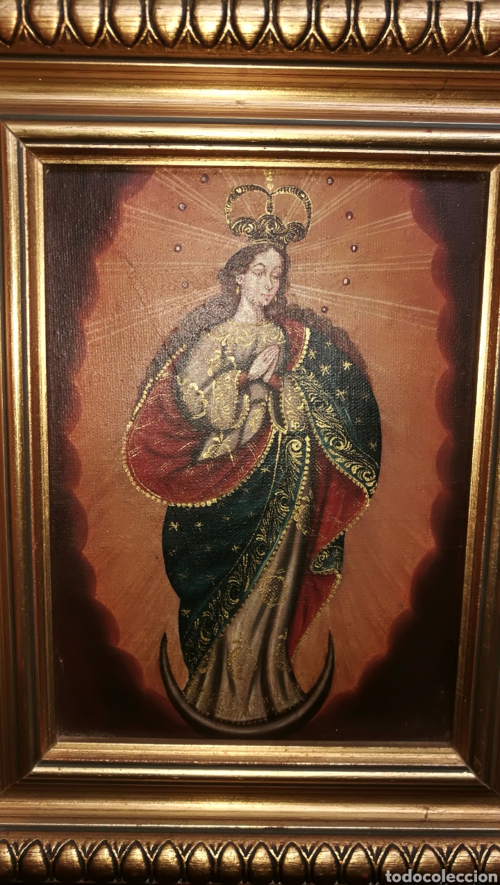 Arte: CUADRO CON PINTURA ESCUELA COLONIAL - Foto 1