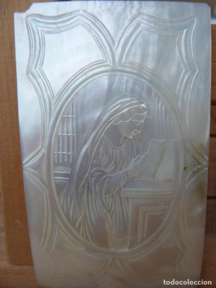 Arte: Placa de n&aacute;car con la virgen Mar&iacute;a - Foto 3