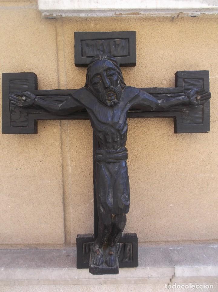 Arte: CRISTO DE MADERA ESTILO ROMANICO - Foto 1