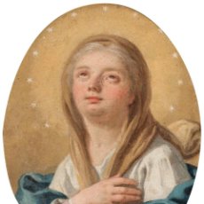 Arte: FRANCESCO DE MURA (ITALIAN, 1696 - 1782) VERGINE IMMACOLATA OIL ON COPPER VIRGEN INMACULADA. Lote 153659170