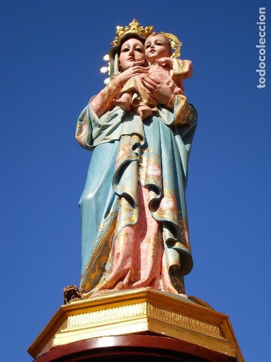 Arte: TALLA DE MADERA NUESTRA SE&Ntilde;ORA DEL SAGRADO CORAZON CONJUNTO ESCULT&Oacute;RICO GRANDES MEDIDAS