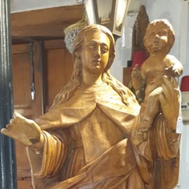 Escultura de Madera Virgen del Carmen siglo XVIII