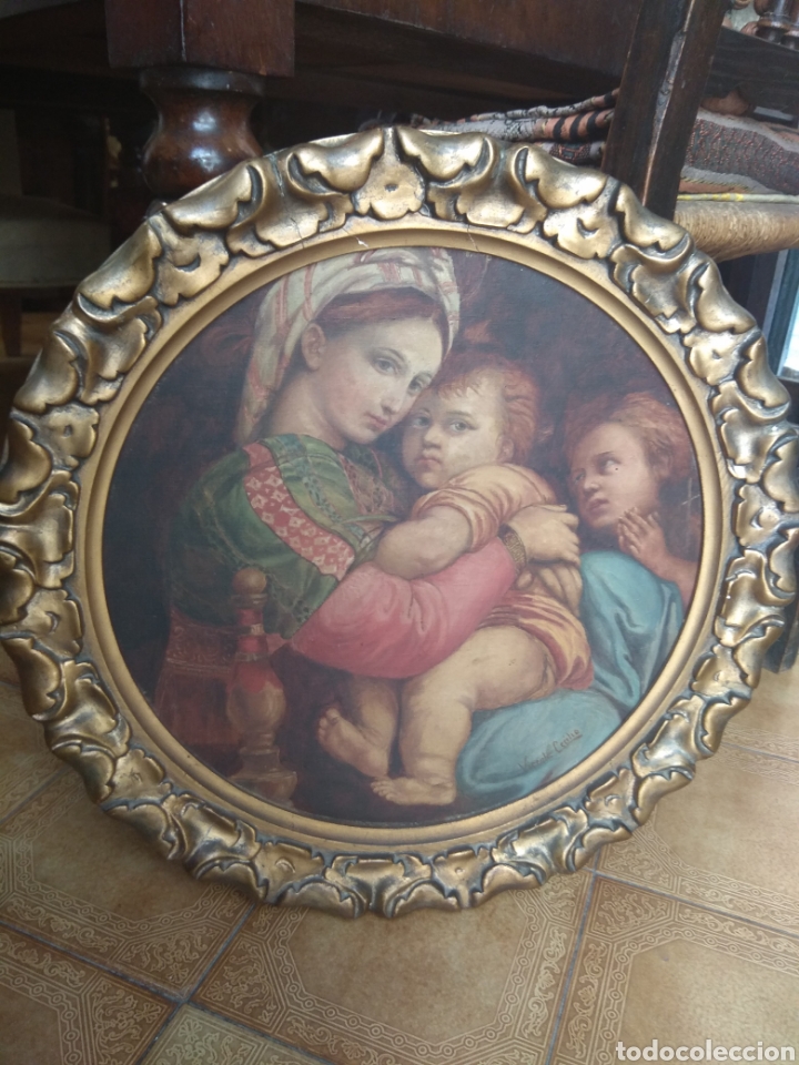 Arte: &Oacute;leo Sobre Lienzo Virgen de la Silla - Foto 2
