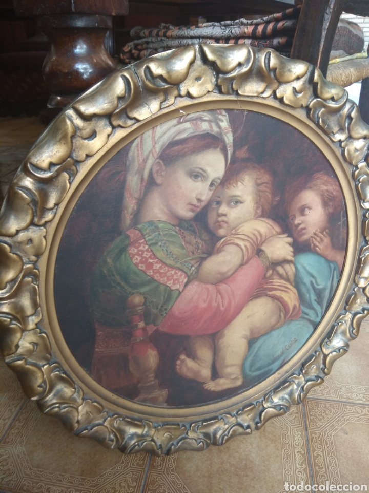 Arte: &Oacute;leo Sobre Lienzo Virgen de la Silla - Foto 3