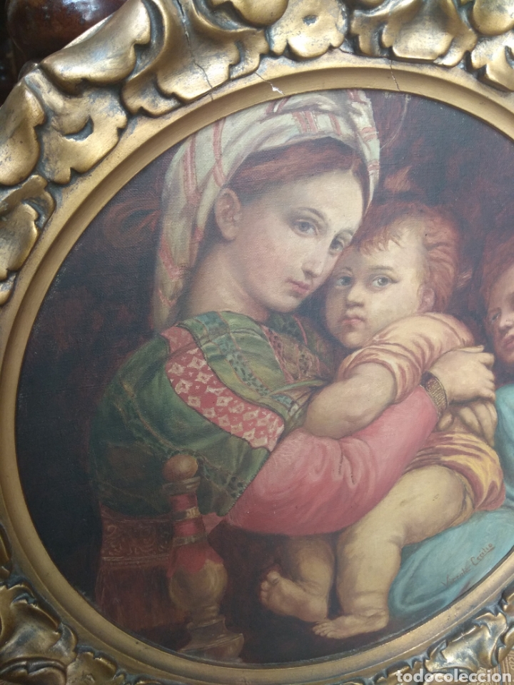Arte: &Oacute;leo Sobre Lienzo Virgen de la Silla - Foto 5