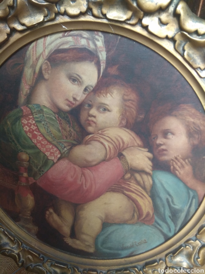 Arte: &Oacute;leo Sobre Lienzo Virgen de la Silla - Foto 6