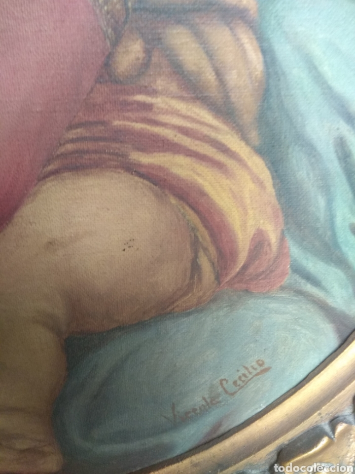 Arte: &Oacute;leo Sobre Lienzo Virgen de la Silla - Foto 11