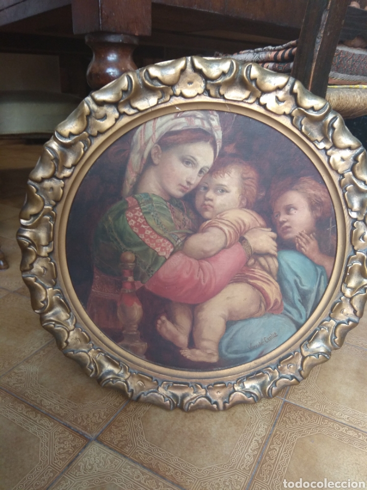 Arte: &Oacute;leo Sobre Lienzo Virgen de la Silla - Foto 24