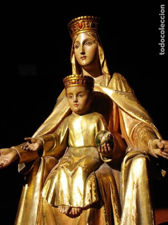 Arte: EXTRAORDINARIA TALLA DE LA VIRGEN ENTRONIZADA DORADA AL ORO FINO SXIX